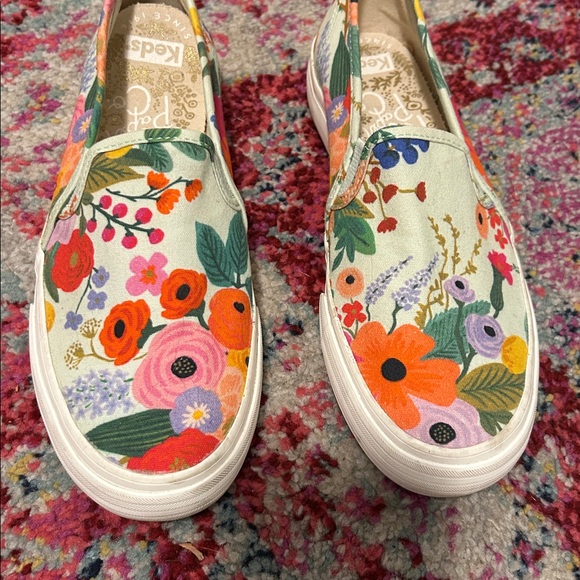 Keds Rifle Paper Co Floral Slip-On Canvas Shoes - Picture 2 of 9